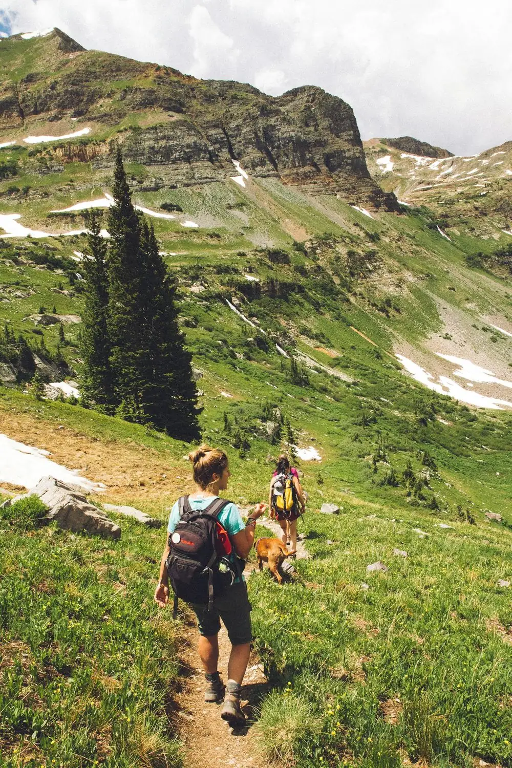 A group hiking a trail near Crested Butte